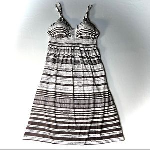 Athleta Black and White Striped Mini Dress